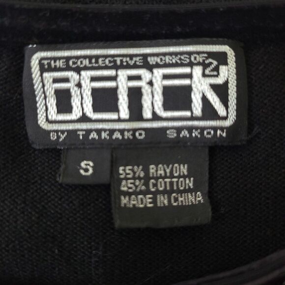 Berek 2 by Takako Sakon Women's SZ S Black Spider Web Sequin Sweater/Top - Picture 7 of 7